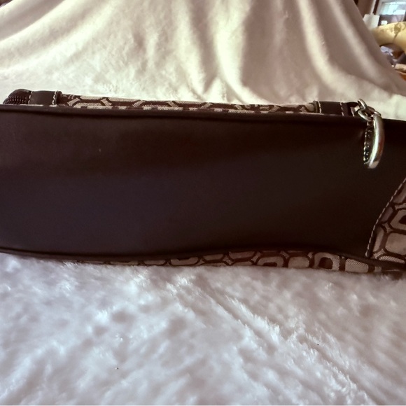 Liz & Co by Liz Claiborne Small Brown & Tan Clutch Handbag Square Within Square - Picture 6 of 7